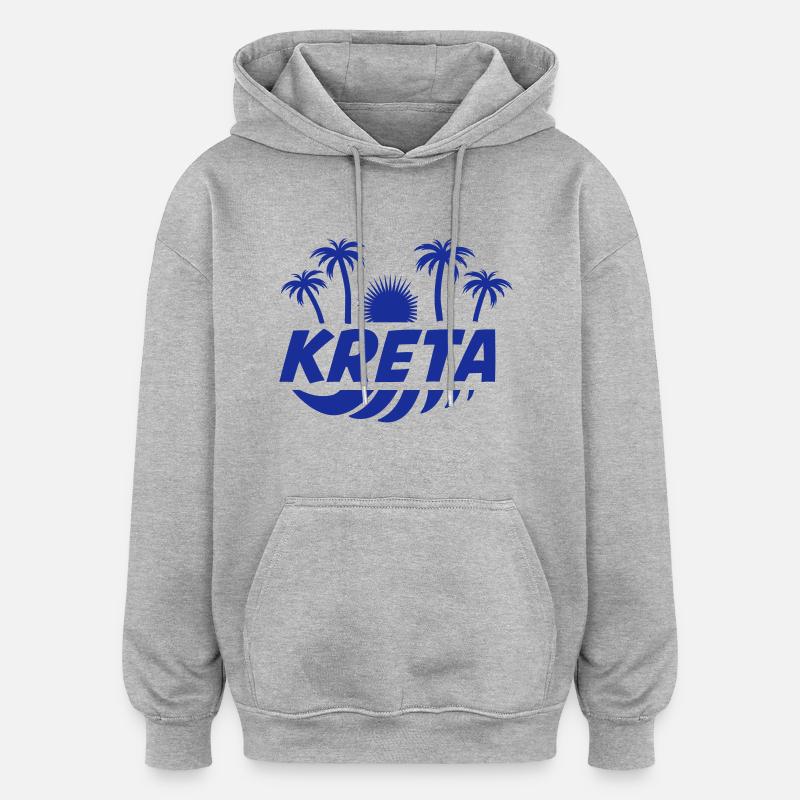 kreta_01 - Oversized Unisex Hoodie - Grau meliert