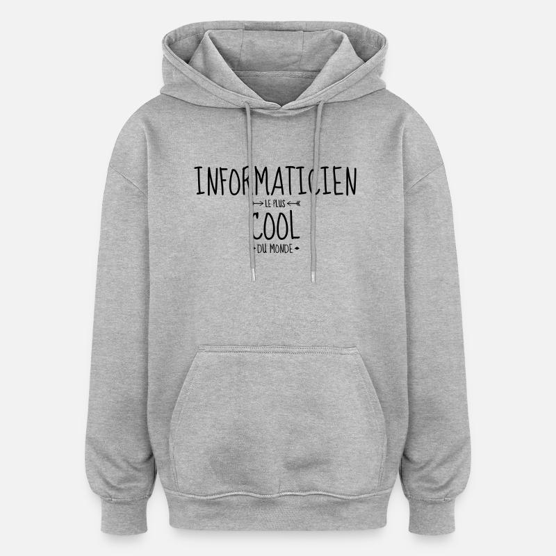 Computer / Informatiker / Aussenseiter / Ingenieur - Oversized Unisex Hoodie - Grau meliert