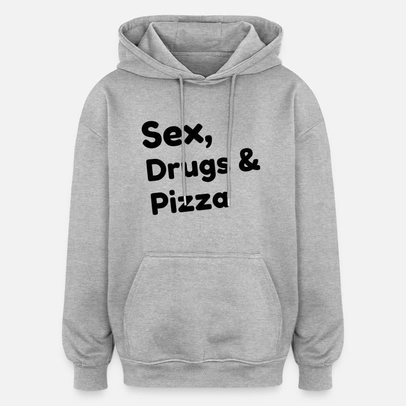 pizza / pizzaiolo / chef / italie / pizzaiola - Sweat à capuche oversize unisexe - gris chiné