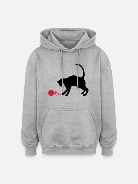 cat - Oversized Unisex Hoodie - heather grey