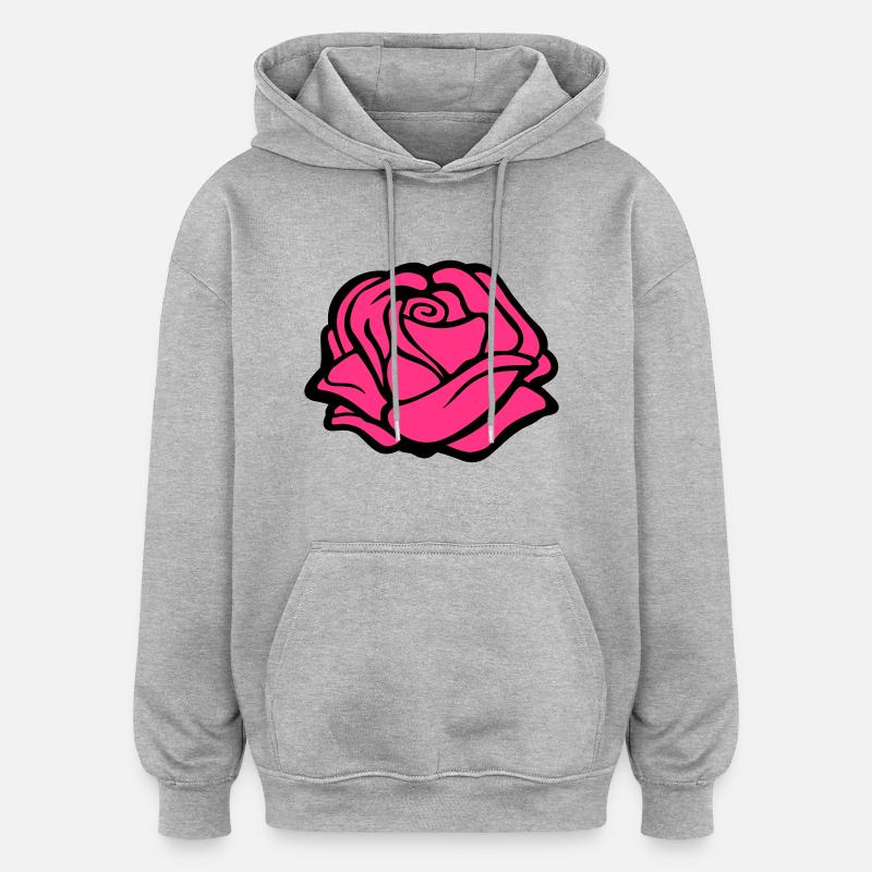 rose design - Oversized Unisex Hoodie - Grau meliert