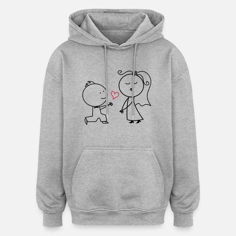ehepaar_antrag_002 - Oversized Unisex Hoodie - Grau meliert