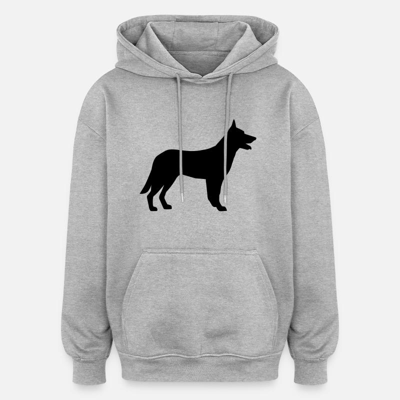 Berger - Sweat à capuche oversize unisexe - gris chiné