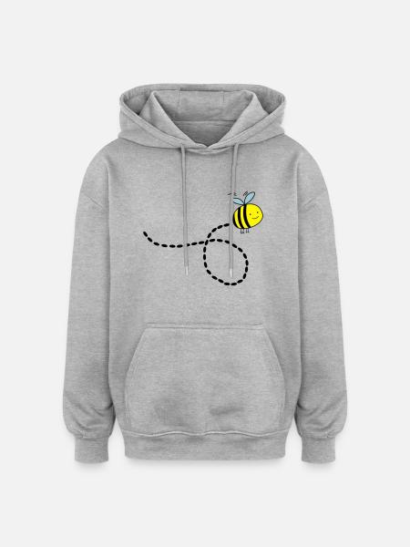 flying_bee_02 - Oversized Unisex Hoodie - Grau meliert