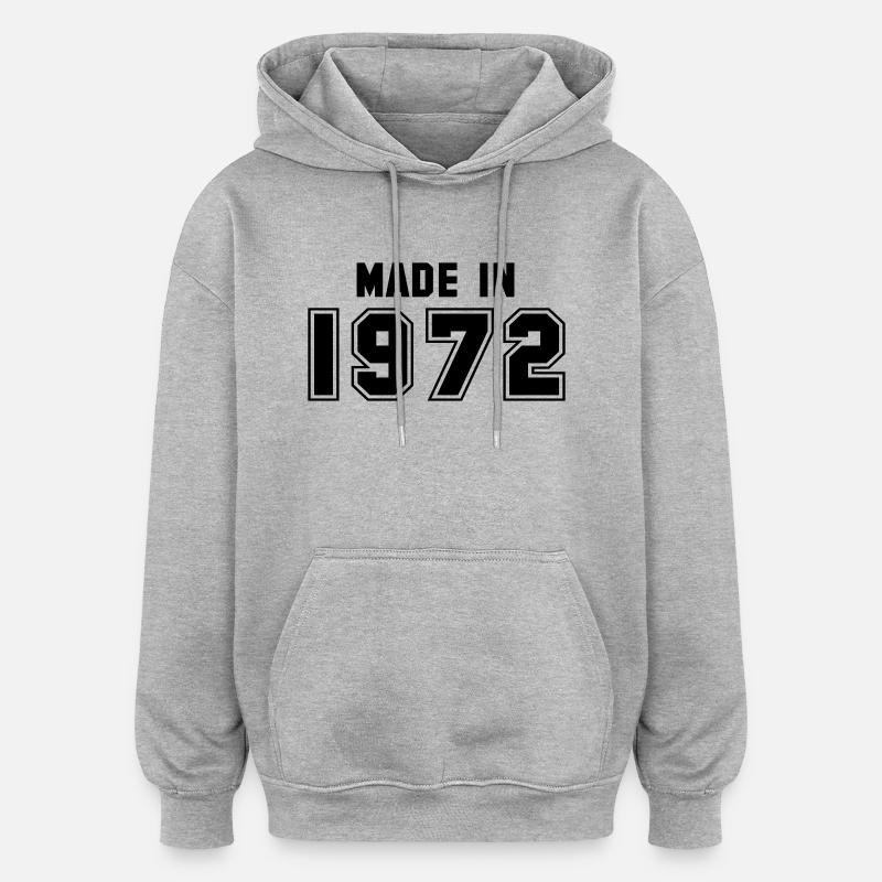 1972 - Sweat à capuche oversize unisexe - gris chiné