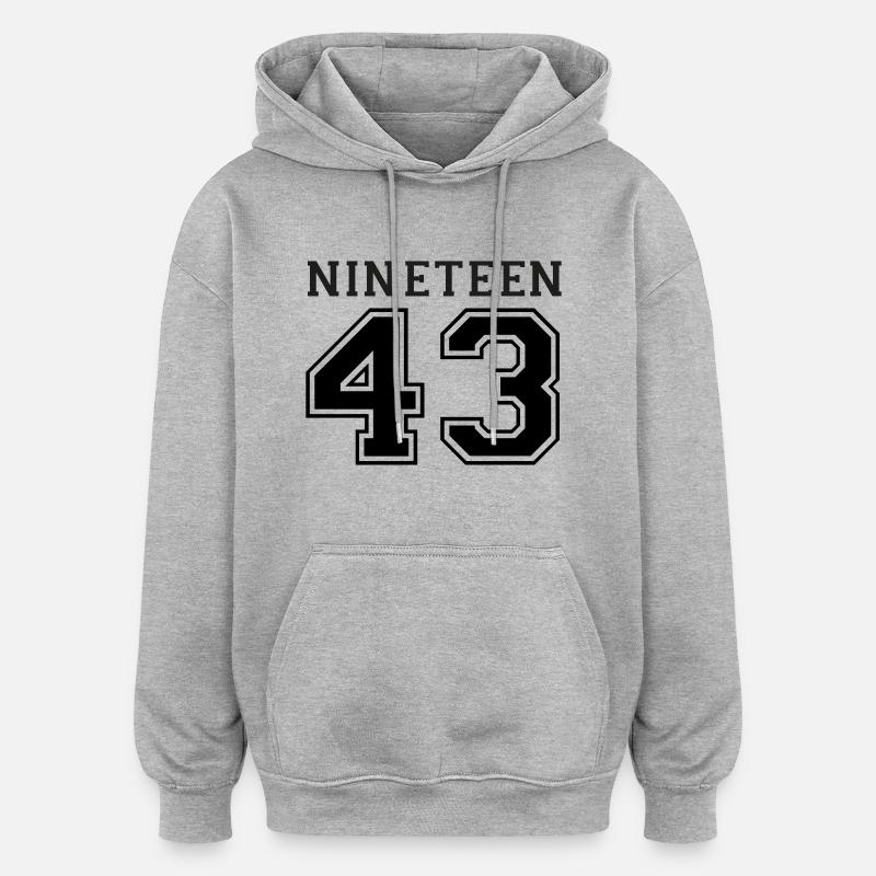 1943 - Oversized Unisex Hoodie - Grau meliert