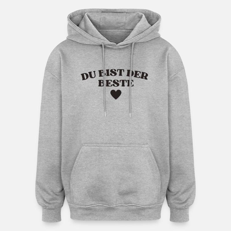 Du bist der Beste - Oversized Unisex Hoodie - Grau meliert