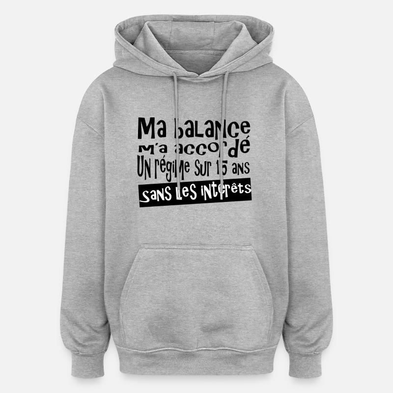 Régime sans intérêts - Sweat à capuche oversize unisexe - gris chiné