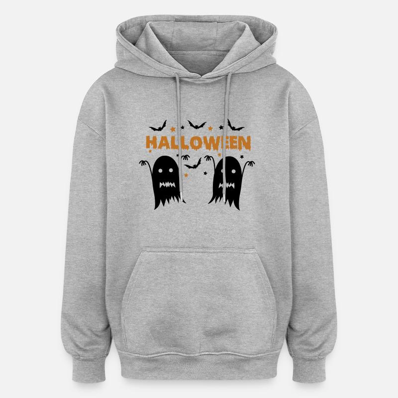 Halloween - Sweat à capuche oversize unisexe - gris chiné