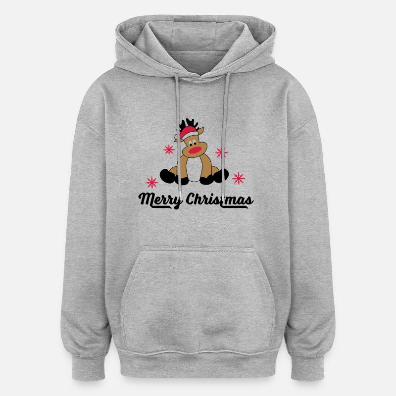 Joyeux Noël - Sweat à capuche oversize unisexe - gris chiné