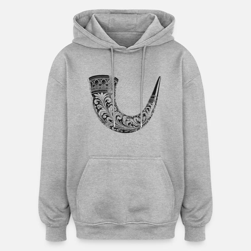 Clairon - Sweat à capuche oversize unisexe - gris chiné