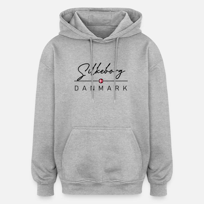 Dänemark - Silkeborg - Danemark - Danemark - Sweat à capuche oversize unisexe - gris chiné