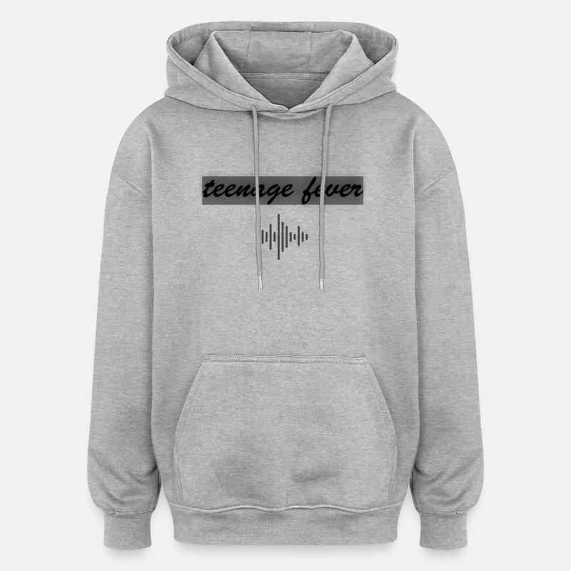 fièvre adolescente. 2.0 - Sweat à capuche oversize unisexe - gris chiné