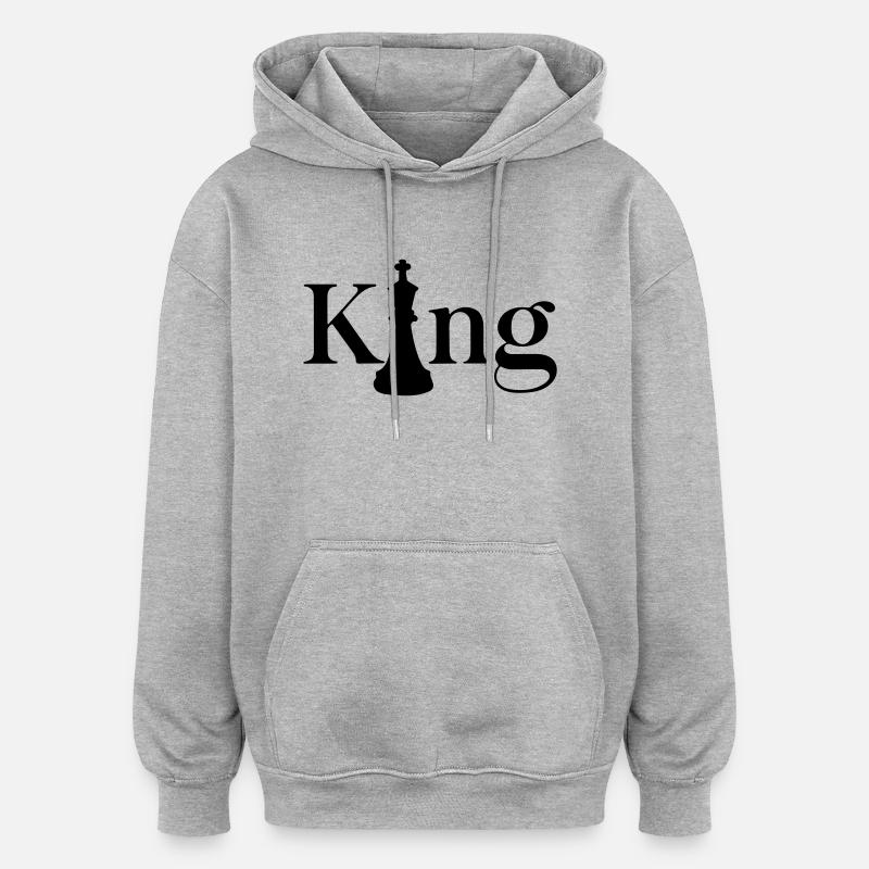 roi - Sweat à capuche oversize unisexe - gris chiné