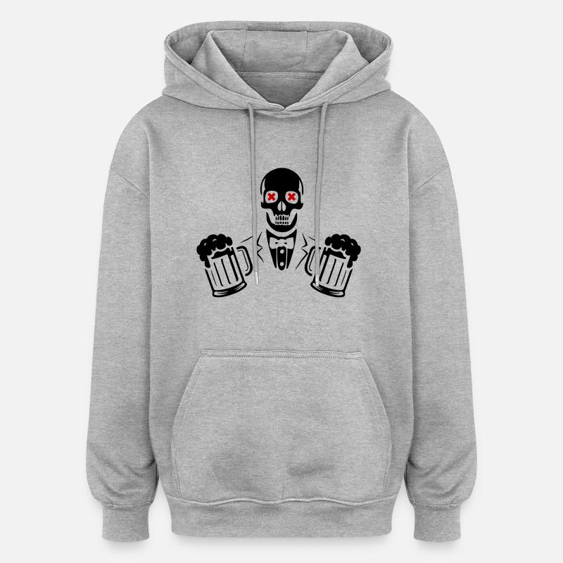 Bräutigam Bier Hochzeit - Oversized Unisex Hoodie - Grau meliert