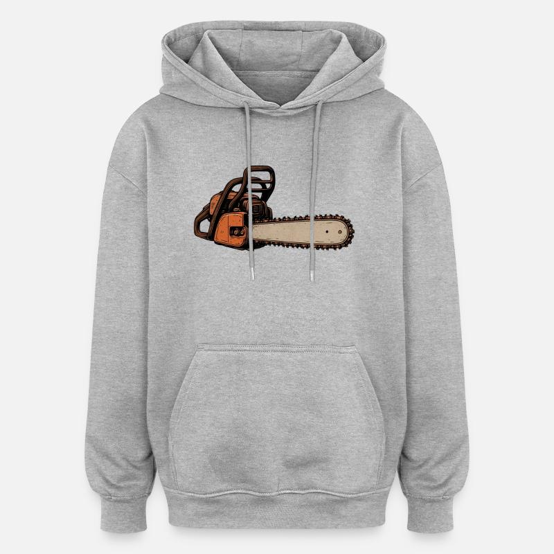 Scie - Sweat à capuche oversize unisexe - gris chiné