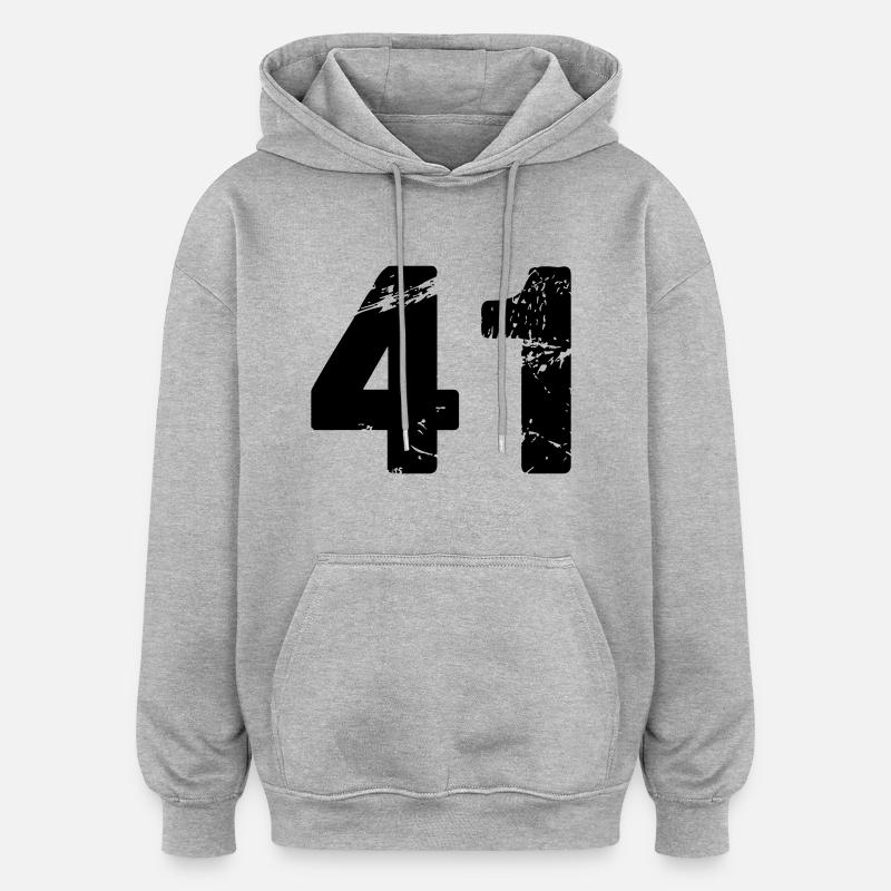 41 - Sweat à capuche oversize unisexe - gris chiné