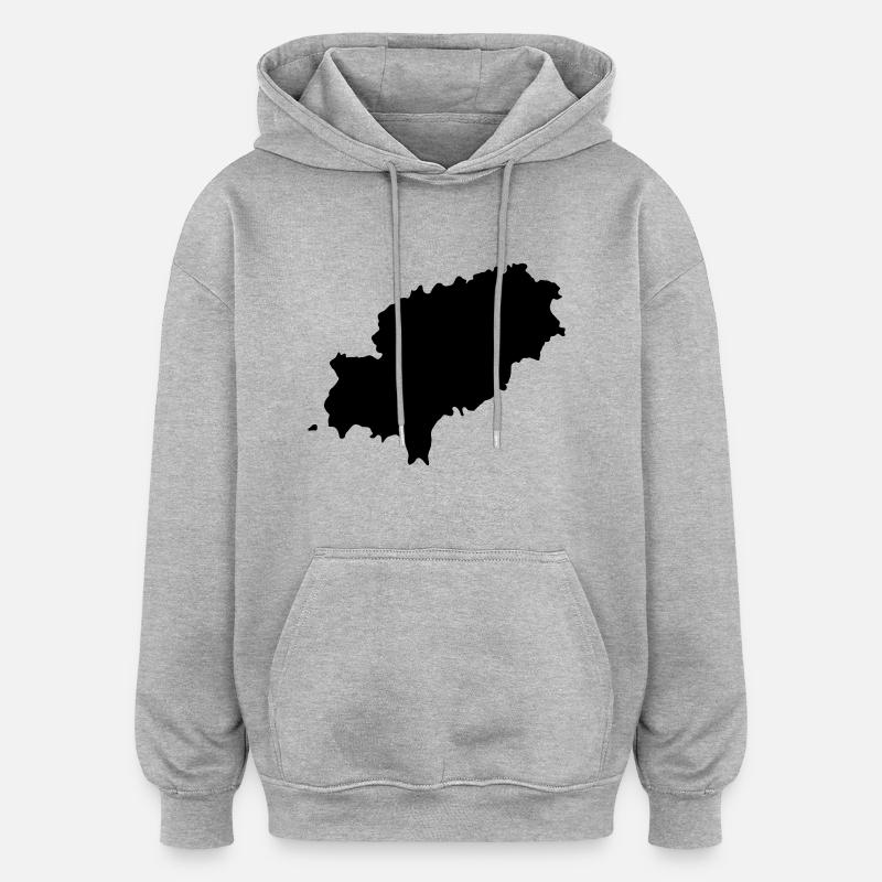 Ibiza - Sweat à capuche oversize unisexe - gris chiné