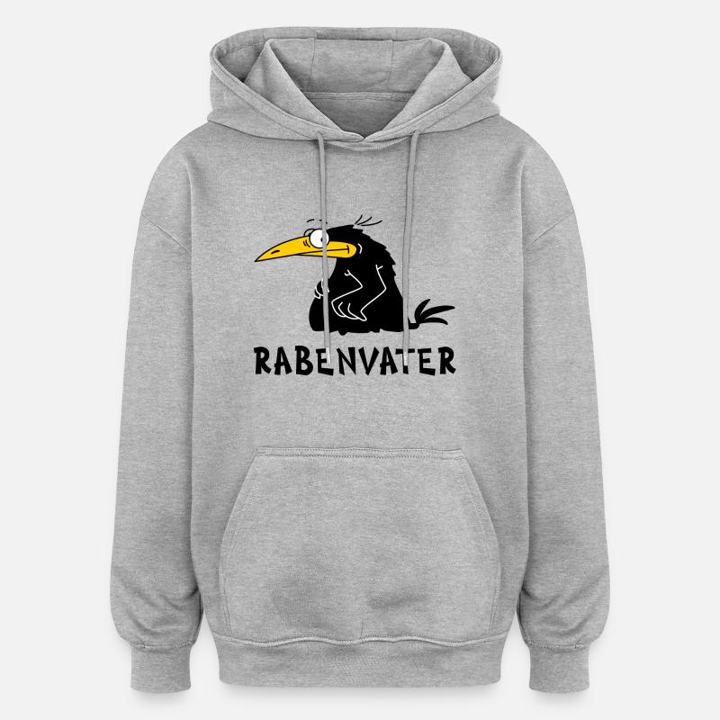 Rabenvater - Oversized Unisex Hoodie - Grau meliert