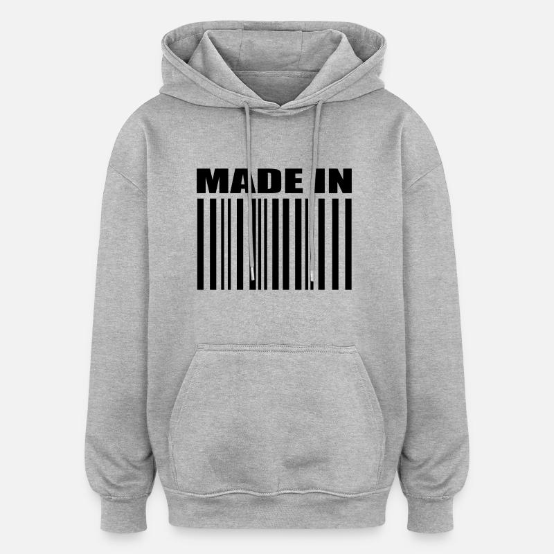 Bar Code - Oversized Unisex Hoodie - heather grey