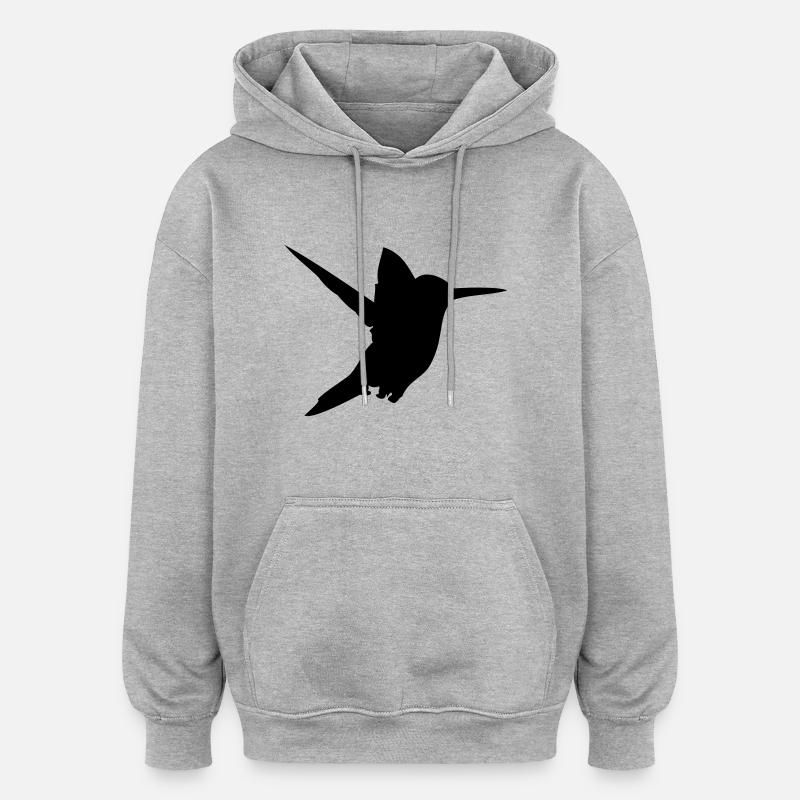 Hummingbird - Sweat à capuche oversize unisexe - gris chiné