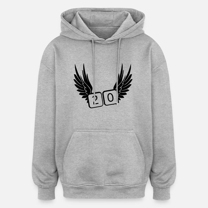 20 années - Sweat à capuche oversize unisexe - gris chiné