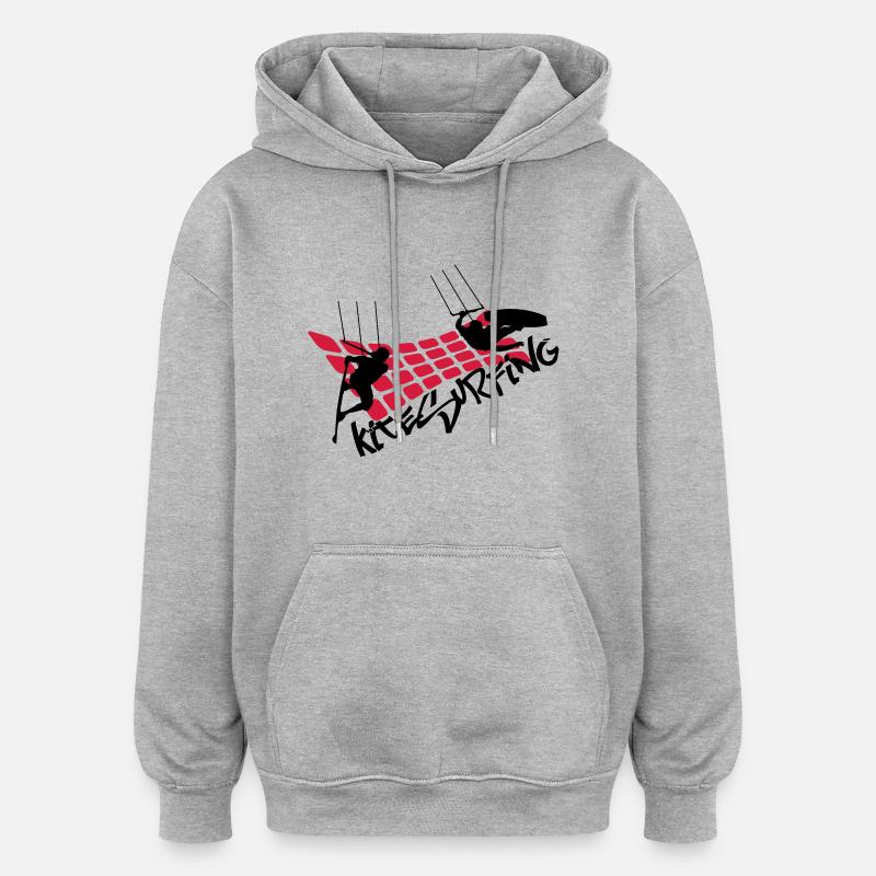 KITE SURF ... - Sweat à capuche oversize unisexe - gris chiné