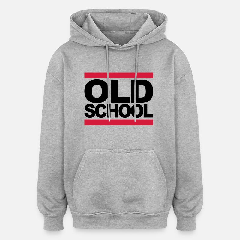 oldschool_2c - Sweat à capuche oversize unisexe - gris chiné