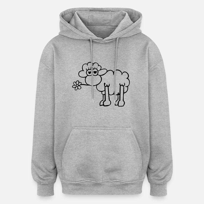 verliebtes Schaf 1farb - Sweat à capuche oversize unisexe - gris chiné