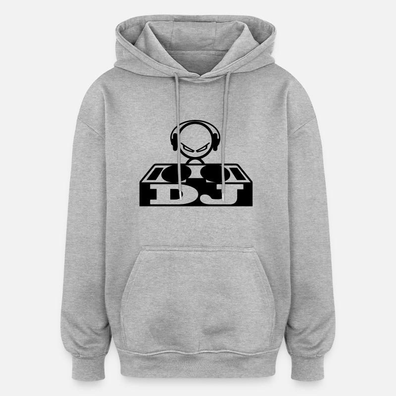 DJ - Sweat à capuche oversize unisexe - gris chiné