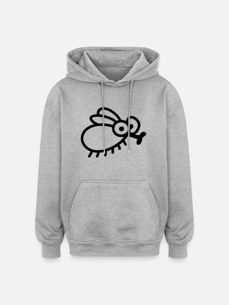 Fly - Line - Sweat à capuche oversize unisexe - gris chiné