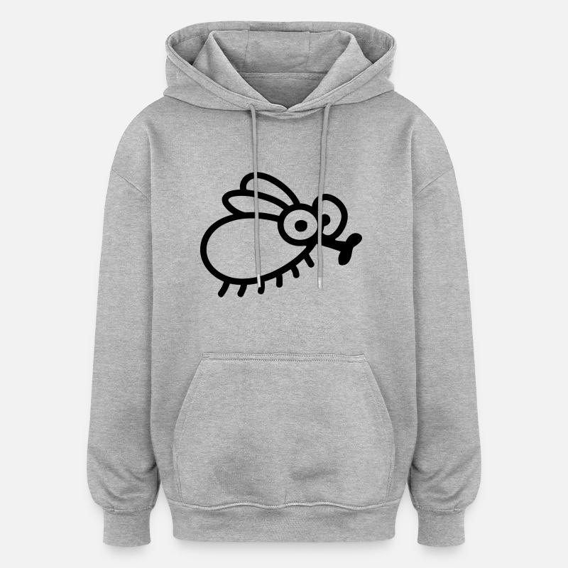 Fly - Line - Sweat à capuche oversize unisexe - gris chiné