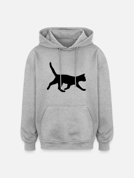 KATZE - Oversized Unisex Hoodie - Grau meliert
