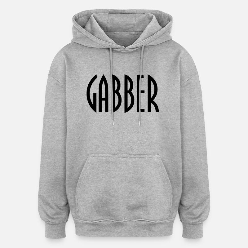 GABBER - Sweat à capuche oversize unisexe - gris chiné