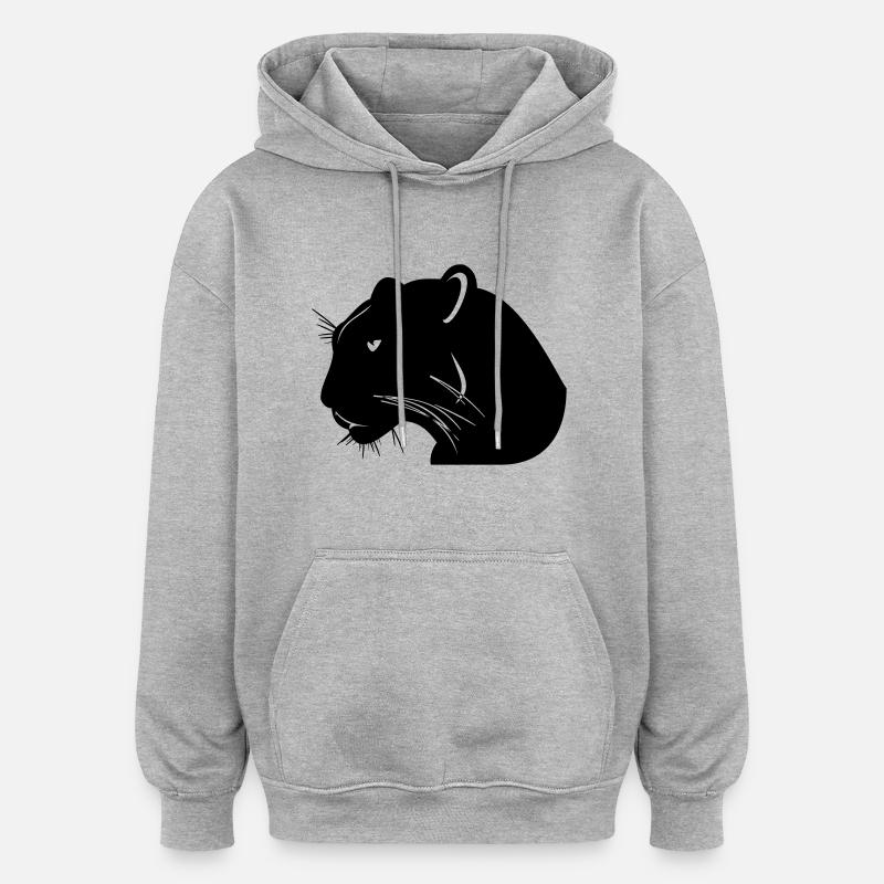panther - Sweat à capuche oversize unisexe - gris chiné