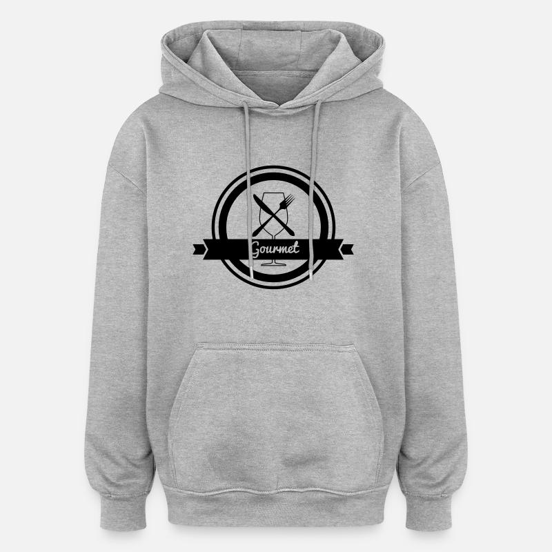 Gourmet - Sweat à capuche oversize unisexe - gris chiné