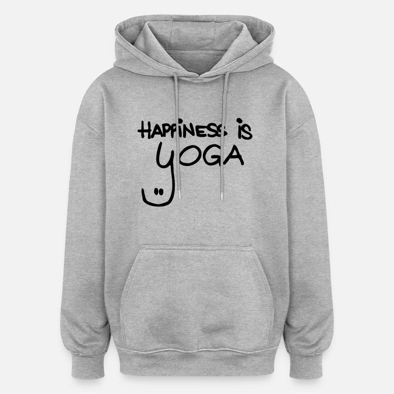 happiness is yoga - Oversized Unisex Hoodie - Grau meliert