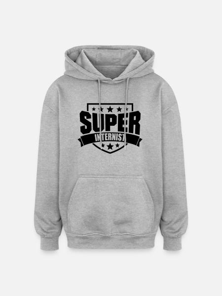 Super Internist - Oversized Unisex Hoodie - Grau meliert