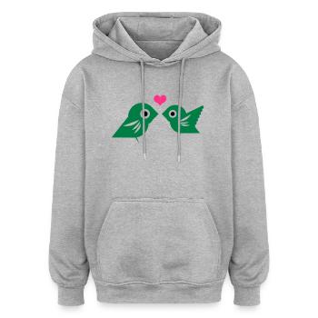 Lovebirds - Oversized Unisex Hoodie - heather grey - Front - Noah (186cm)