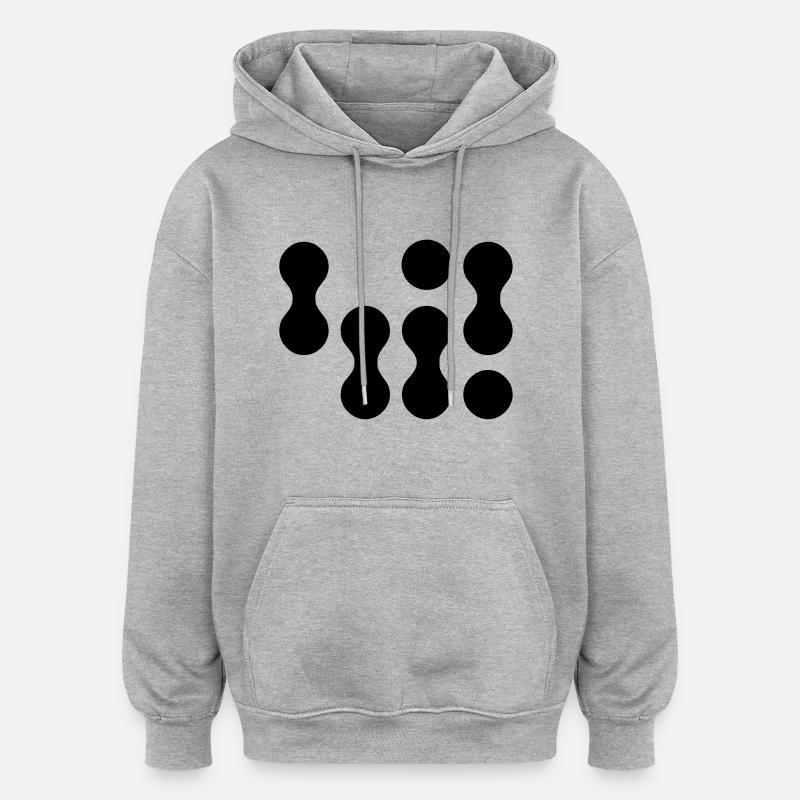 42 (weißer Text) EPS - Oversized Unisex Hoodie - Grau meliert