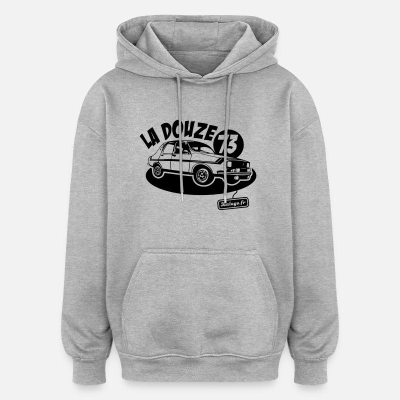 La Douze - 1973 - Sweat à capuche oversize unisexe - gris chiné