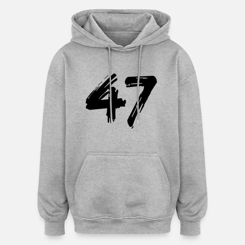 Brushed 47 - Oversized Unisex Hoodie - Grau meliert