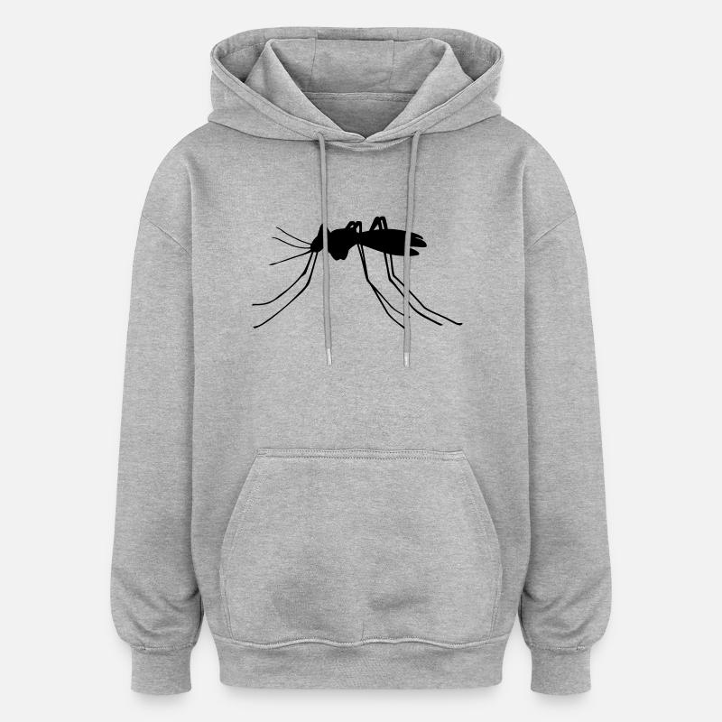 Moustique - Sweat à capuche oversize unisexe - gris chiné