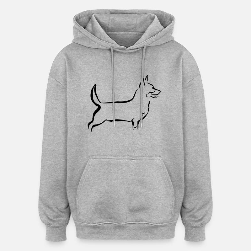 Lancashire Heeler - Sweat à capuche oversize unisexe - gris chiné