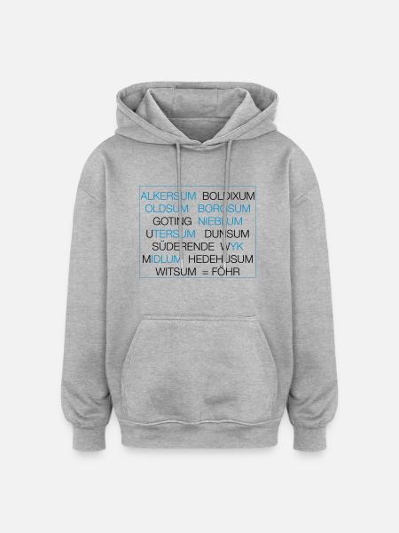 Föhr - Oversized Unisex Hoodie - Grau meliert