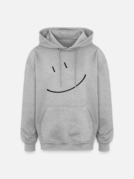 Smiley lachen (dh) - Oversized Unisex Hoodie - Grau meliert