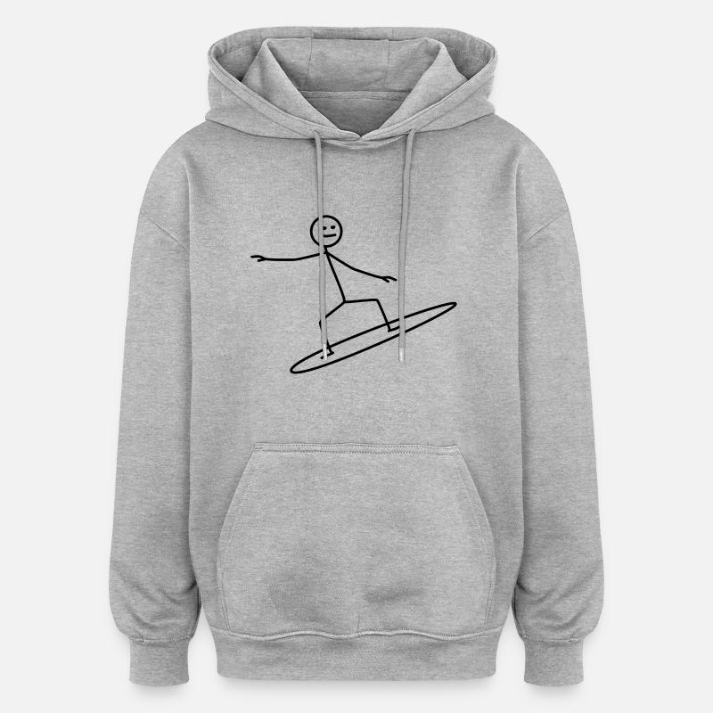 surfer - Sweat à capuche oversize unisexe - gris chiné