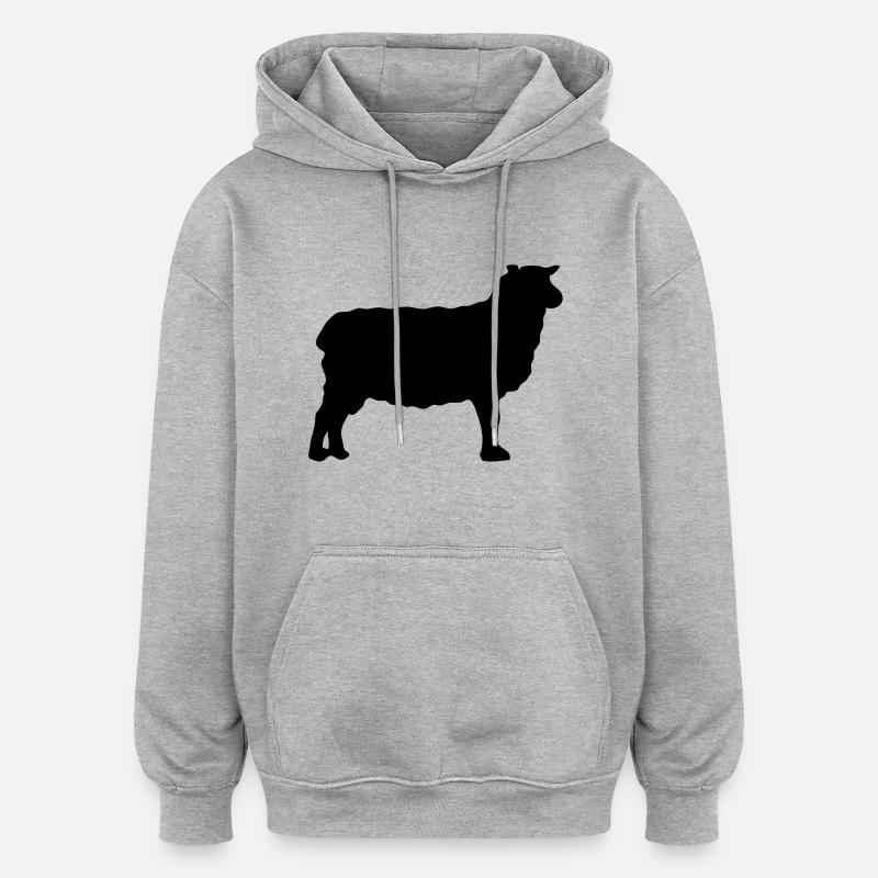 sheep sheep silhouette shadow Shadow2 - Oversized Unisex Hoodie - heather grey
