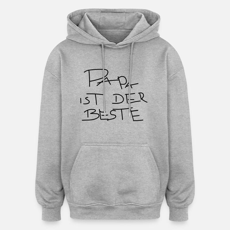 papa ist der beste - Oversized Unisex Hoodie - Grau meliert