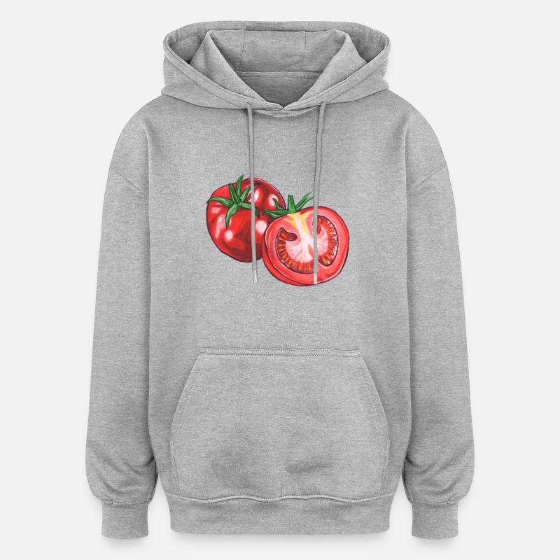 tomate - Sweat à capuche oversize unisexe - gris chiné